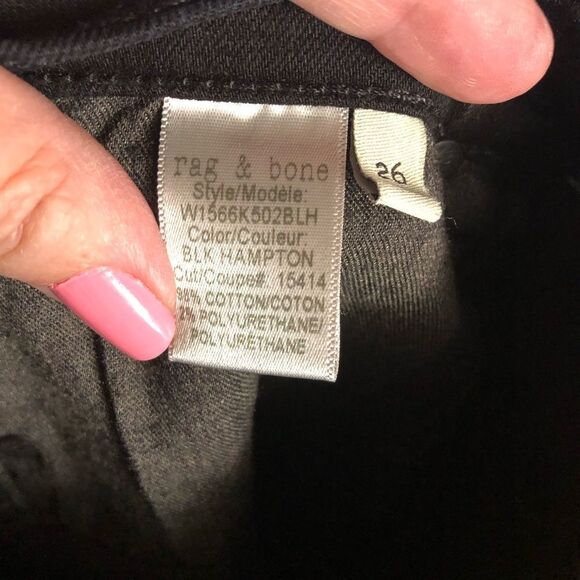 Rag & Bone 10 Inch Capri Jeans Raw Stepped Hem Black Hampton - 26 - Picture 11 of 11